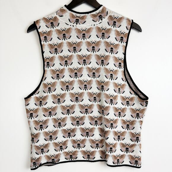 Sarah Gordon Maeve Anthropologie Mock Bumblebee Moth Tank Metallic Top - XL - Picture 5 of 8